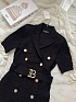 Женское бандажное мини платье Balmain чёрного цвета