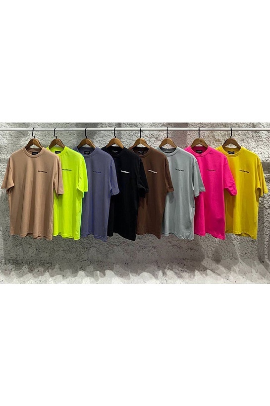 Серо-синяя оверсайз футболка Balenciaga Medium Fit Vintage