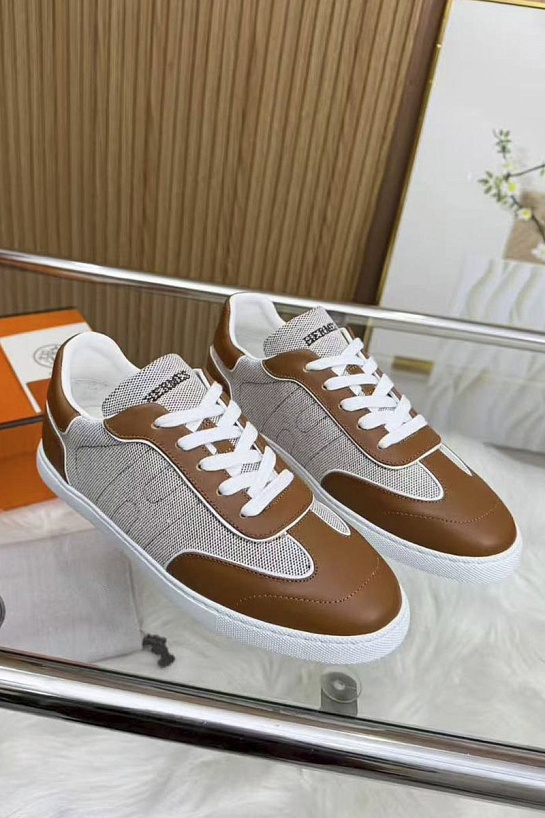 Женские кожаные кроссовки Hermes Match