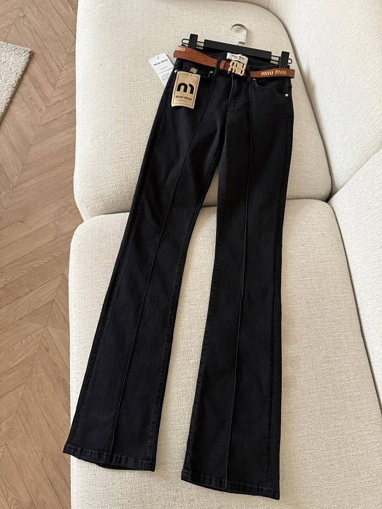 Женские джинсы клёш MIU MIU Premium - Black