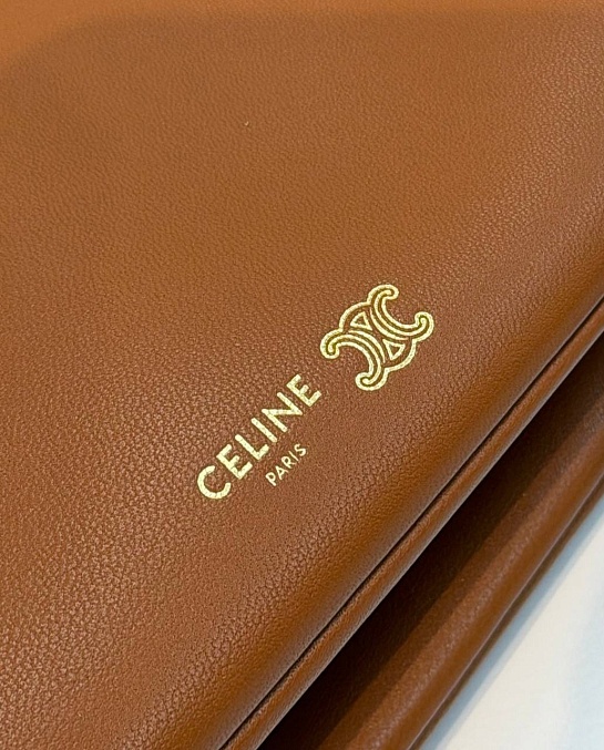 Кожаная сумка Celine Trio Flap premium 22.5x13x3.5 см