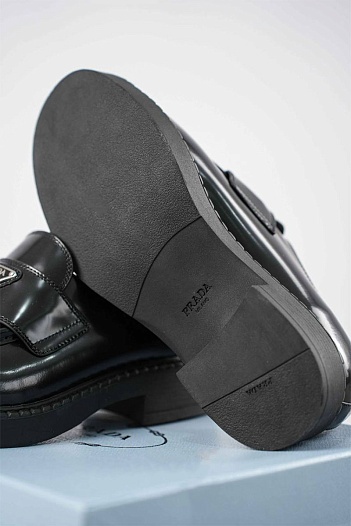 Мужские кожаные лоферы Prada premium   