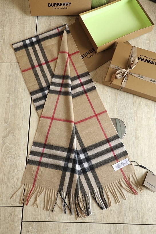 Шарф Burberry Check premium 168x30 см - Beige