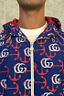 Мужская синяя ветровка Gucci Double G Anchor
