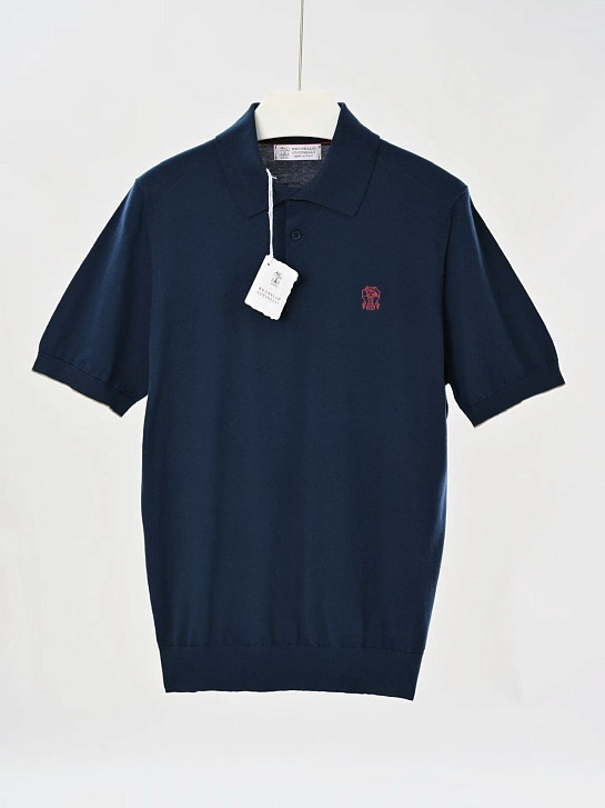 Мужское синее поло Brunello Cucinelli premium