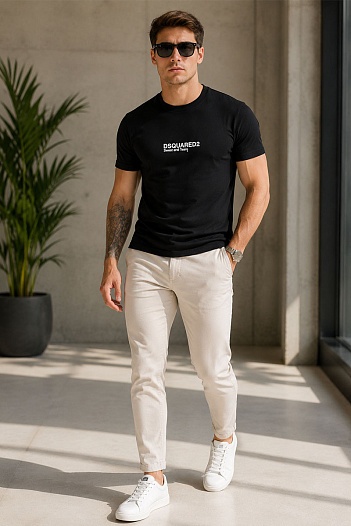 Мужская футболка Dsquared2 "Sweat and Tears" - Black   