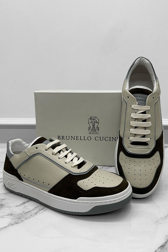 Мужские комбинированные кроссовки Brunello Cucinelli
