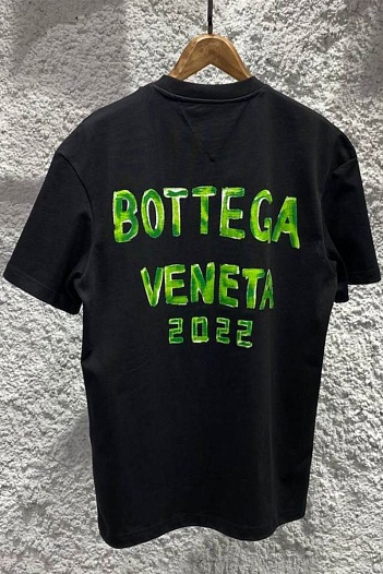 Оверсайз футболка Bottega Veneta 2022 logo - Black / Green   