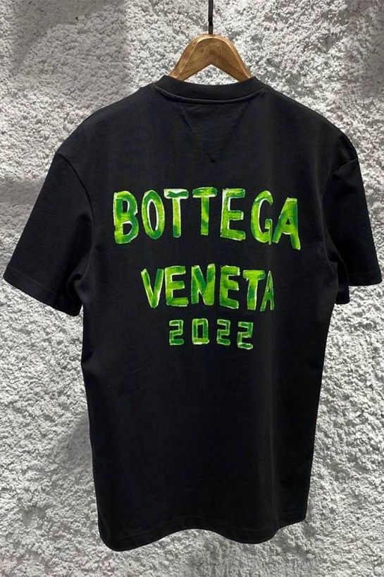 Оверсайз футболка Bottega Veneta 2022 logo - Black / Green
