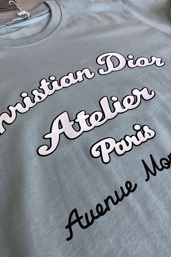 Сине-зелёная мужская футболка Christian Dior Atelier