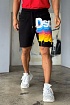 Чёрные мужские шорты Dsquared2 logo-print