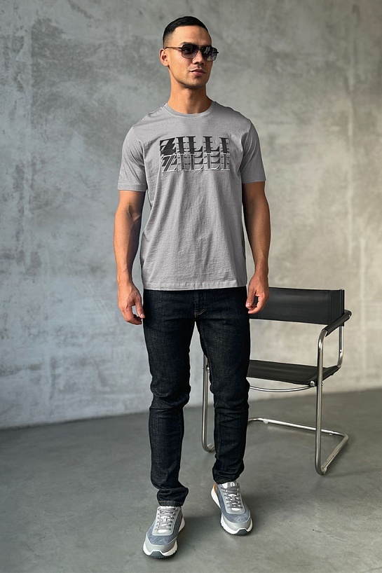 Мужская футболка Zilli серого цвета