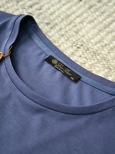 Мужская синяя футболка Loro Piana premium   