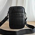 Кожаная сумка Bottega Veneta Intrecciato crossbody 20x14 см - Black