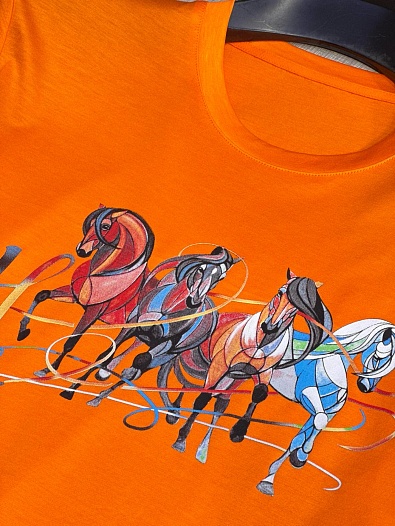 Футболка оранжевого цвета Hermes Premium   