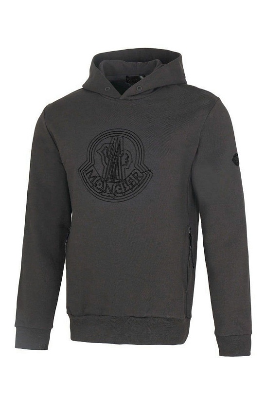 Мужское серое худи Moncler logo-print