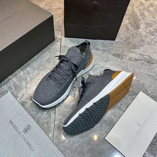 Мужские кроссовки Brunello Cucinelli knitted - Grey