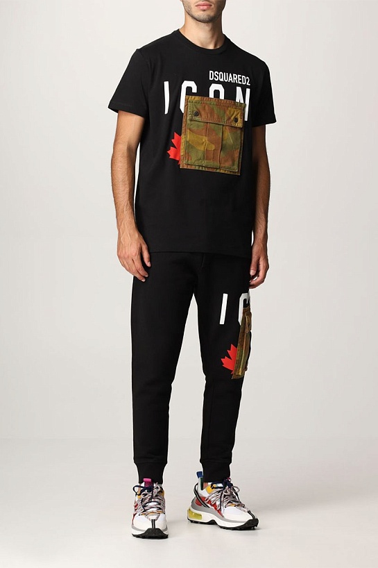 Мужская футболка Dsquared2 Camo Pocket - Black
