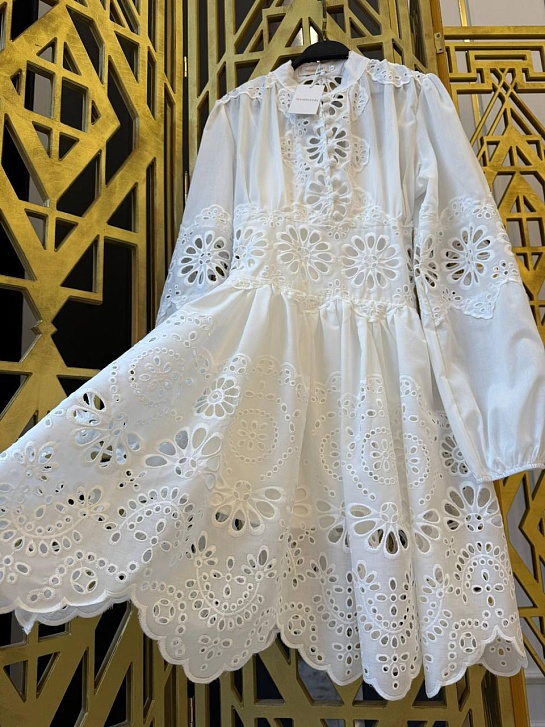 Женское белое платье Zimmermann с кружевами