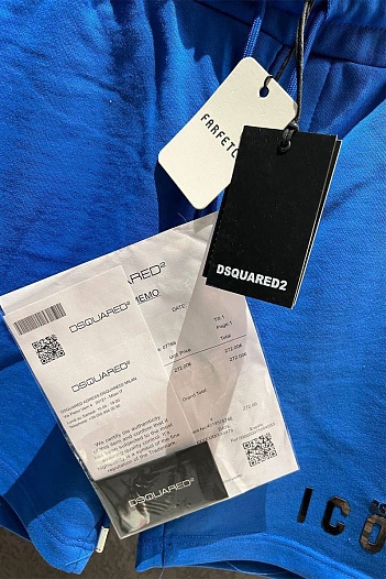 Мужские синие шорты Dsquared2 ICON-logo   