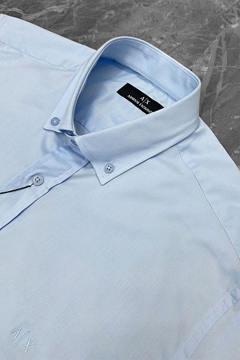 Мужская голубая рубашка Armani Exchange   