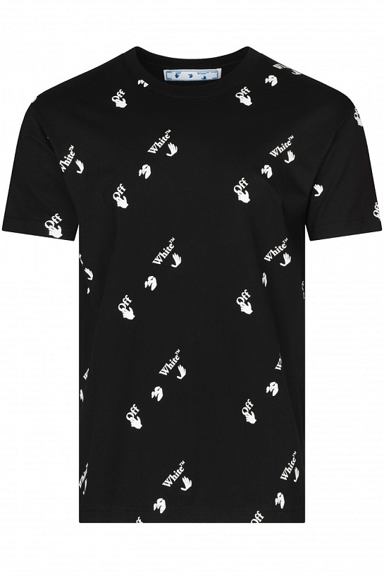 Чёрная оверсайз футболка Off-White all-over logo-print