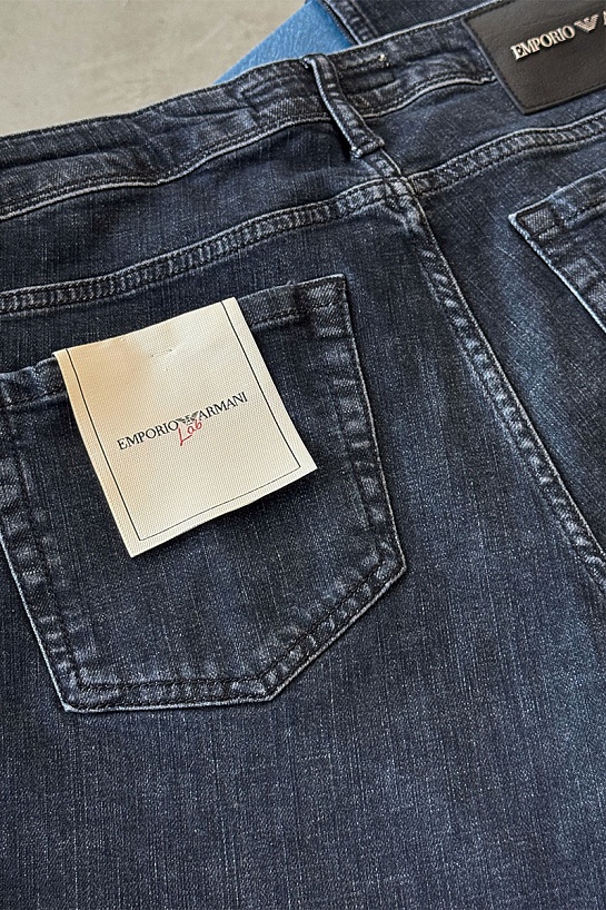 Мужские чёрные джинсы Emporio Armani regular fit