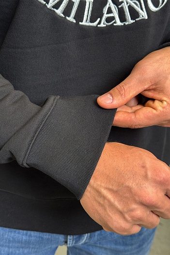 Чёрный свитшот Emporio Armani logo embroidery   