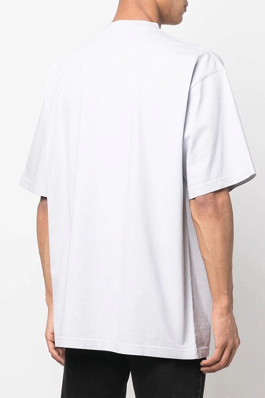 Белая оверсайз футболка Balenciaga Logo-Embroidered