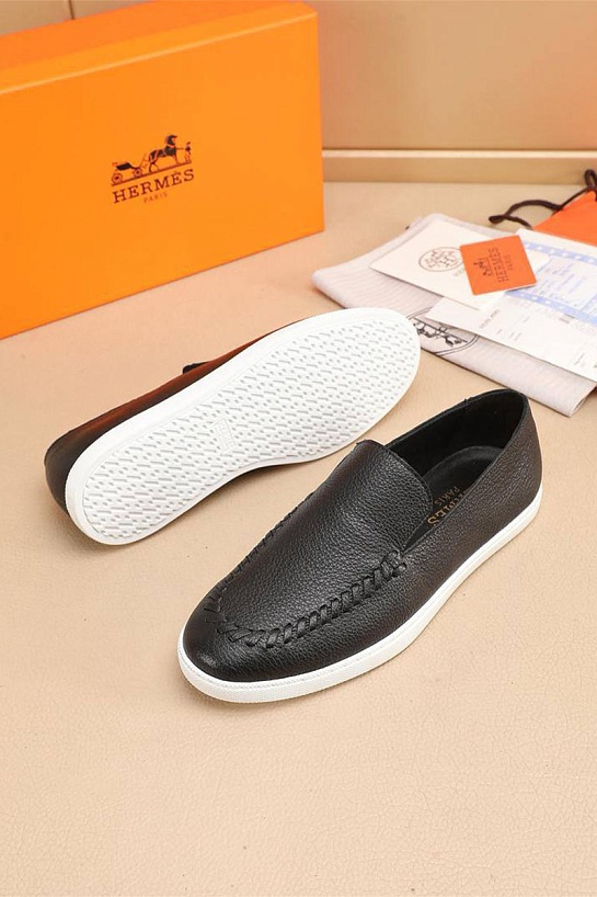 Мужские кожаные лоферы Hermes Julian - Black