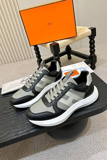 Мужские кожаные кроссовки Hermes   