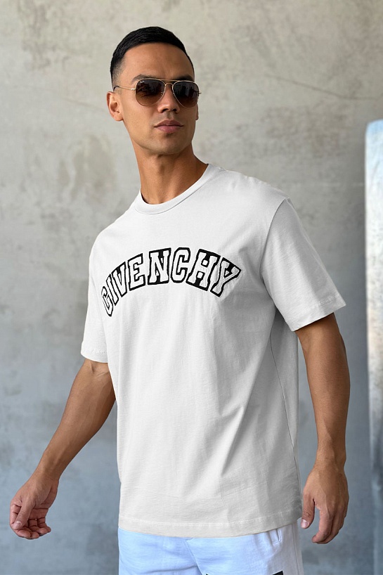 Белая оверсайз футболка Givenchy college logo-embroidered