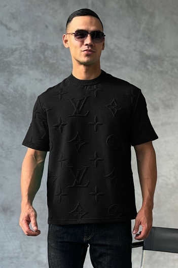 Оверсайз футболка Louis Vuitton Embossed Monogram - Black   