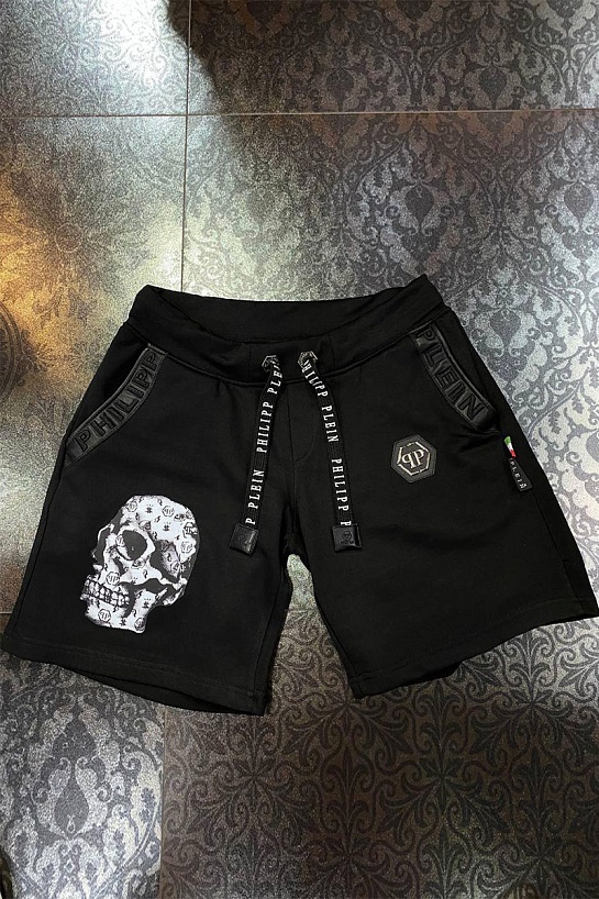 Мужские чёрные шорты Philipp Plein Skull