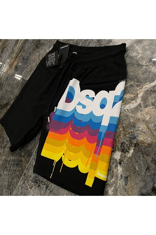 Чёрные мужские шорты Dsquared2 logo-print