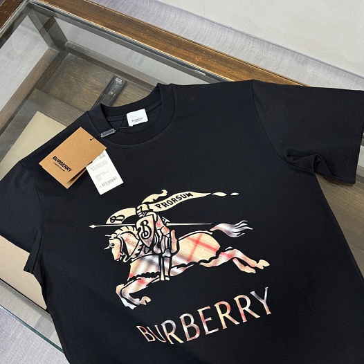 Мужская чёрная футболка Burberry premium   