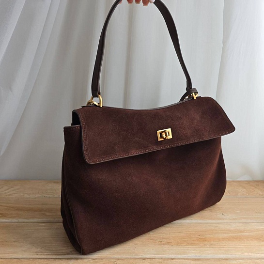 Замшевая сумка Balenciaga Rodeo 28x20 см - Brown