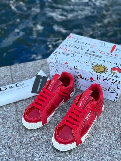 Женские кроссовки Dolce & Gabbana Custom 2.Zero - Red   