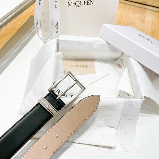 Кожаный ремень Alexander McQueen Premium (ширина 3.5 см)