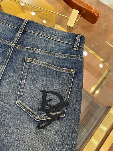 Мужские синие джинсы Dolce & Gabbana slim fit Premium   