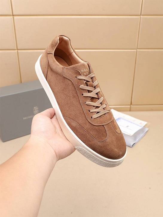 Замшевые кроссовки Brunello Cucinelli low-top - Beige