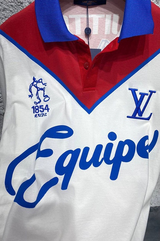 Мужское поло Louis Vuitton Launch The Equipe - White / Red / Blue