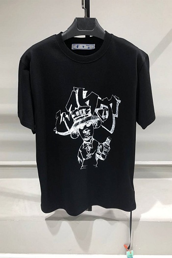 Чёрная футболка Off-White c/o Virgil Abloh graffiti-print   