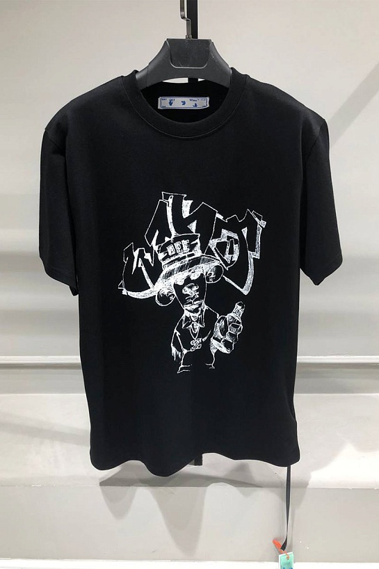 Чёрная футболка Off-White c/o Virgil Abloh graffiti-print