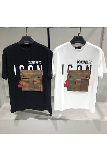 Мужская футболка Dsquared2 Camo Pocket - White   