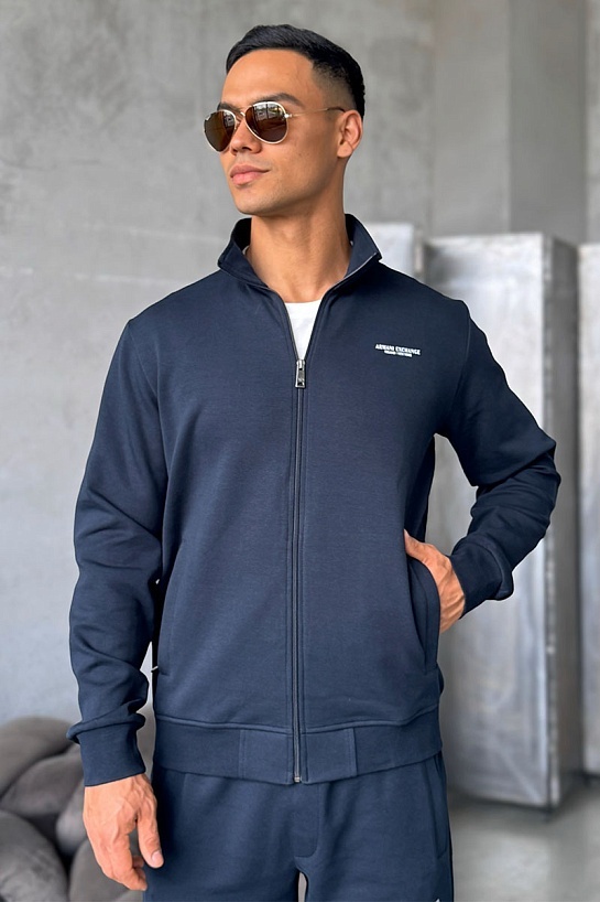 Кофта на молнии Armani Exchange тёмно-синего цвета