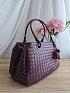 Кожаная сумка Bottega Veneta Basket 30x20 см - Burgundy