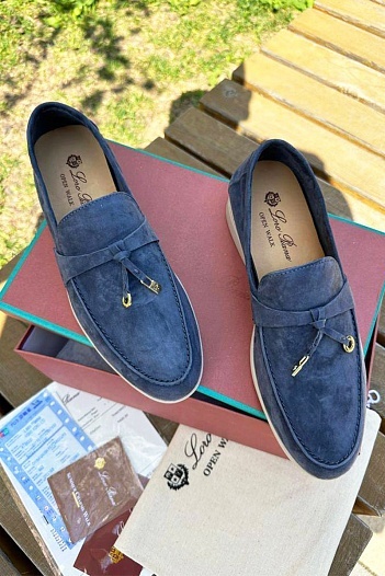 Женские замшевые лоферы Loro Piana Open Walk   