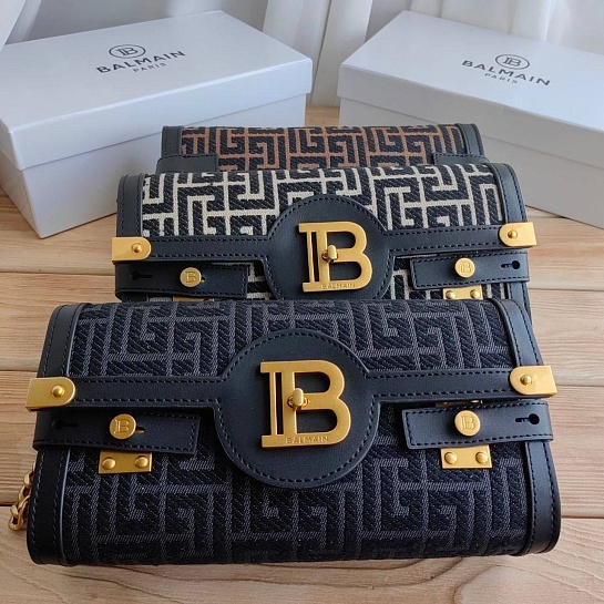 Женский клатч Balmain B-Buzz 25x12 см - Black / White
