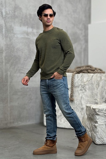 Мужской свитшот зелёного цвета Tommy Hilfiger   